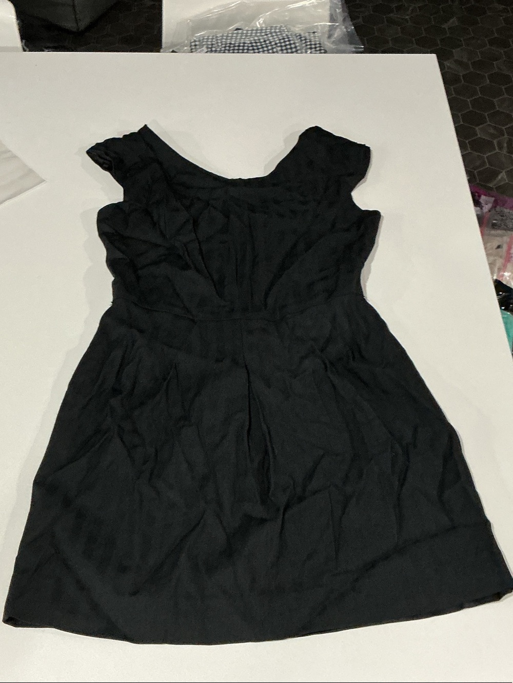 Alice + Olivia Black Cap-Sleeve Mini Dress